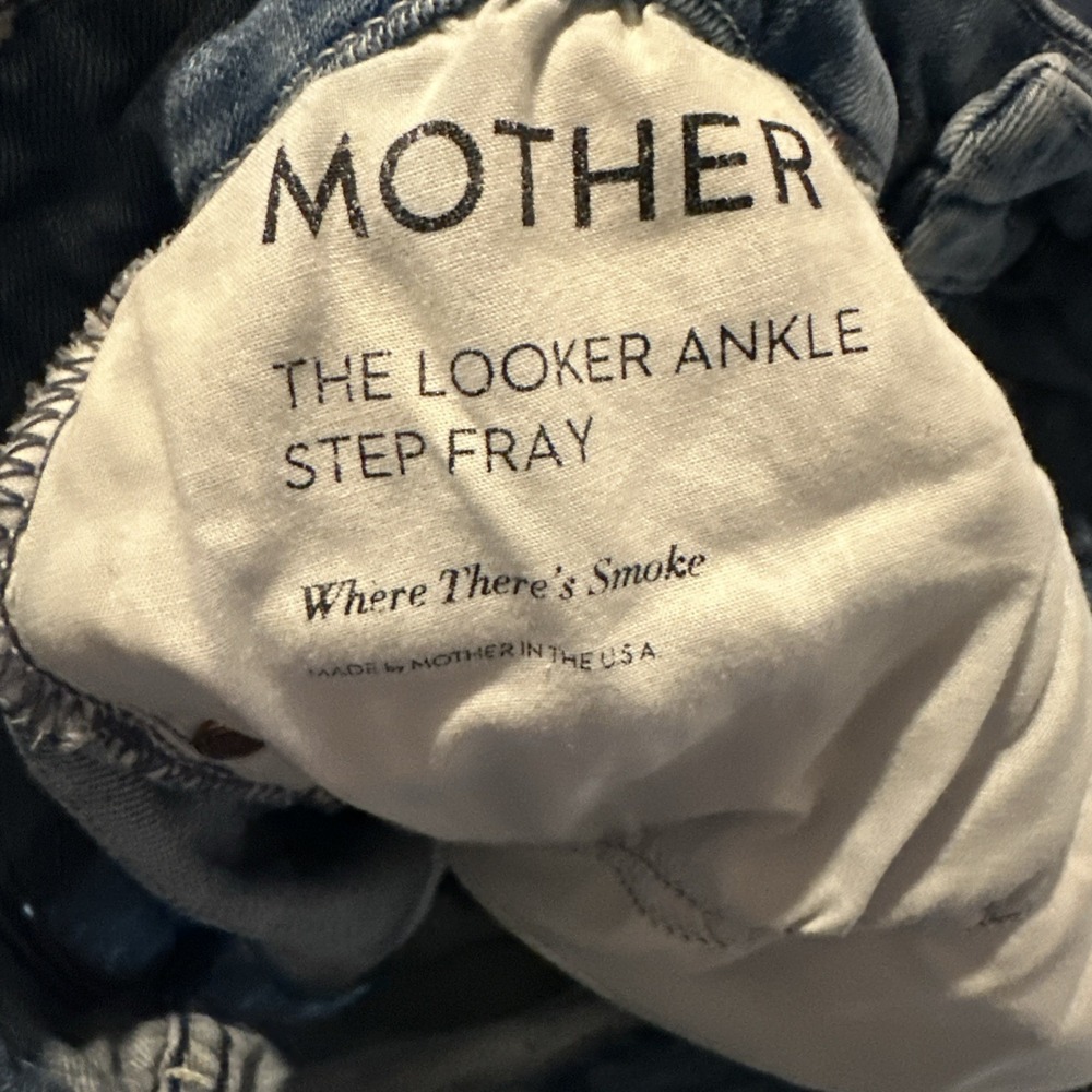 Mother The Looker Jeans Women's 27 Where There Is Smoke Ankle Step Fray‎ Skinny - Picture 5 of 16